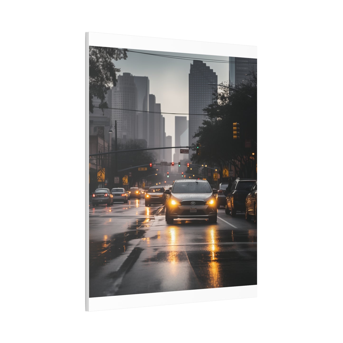 Urban Charisma: High-Resolution Vertical Canvas with Light Gray and Amber Grading