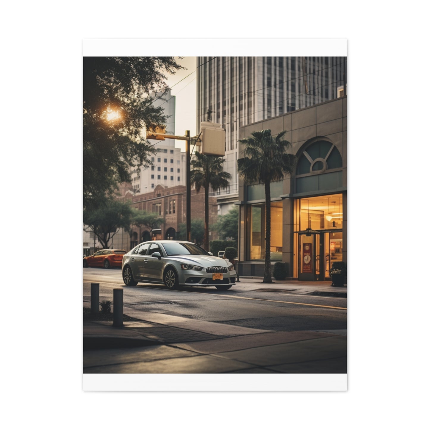 Urban Charisma: High-Resolution Vertical Canvas with Light Gray and Amber Grading