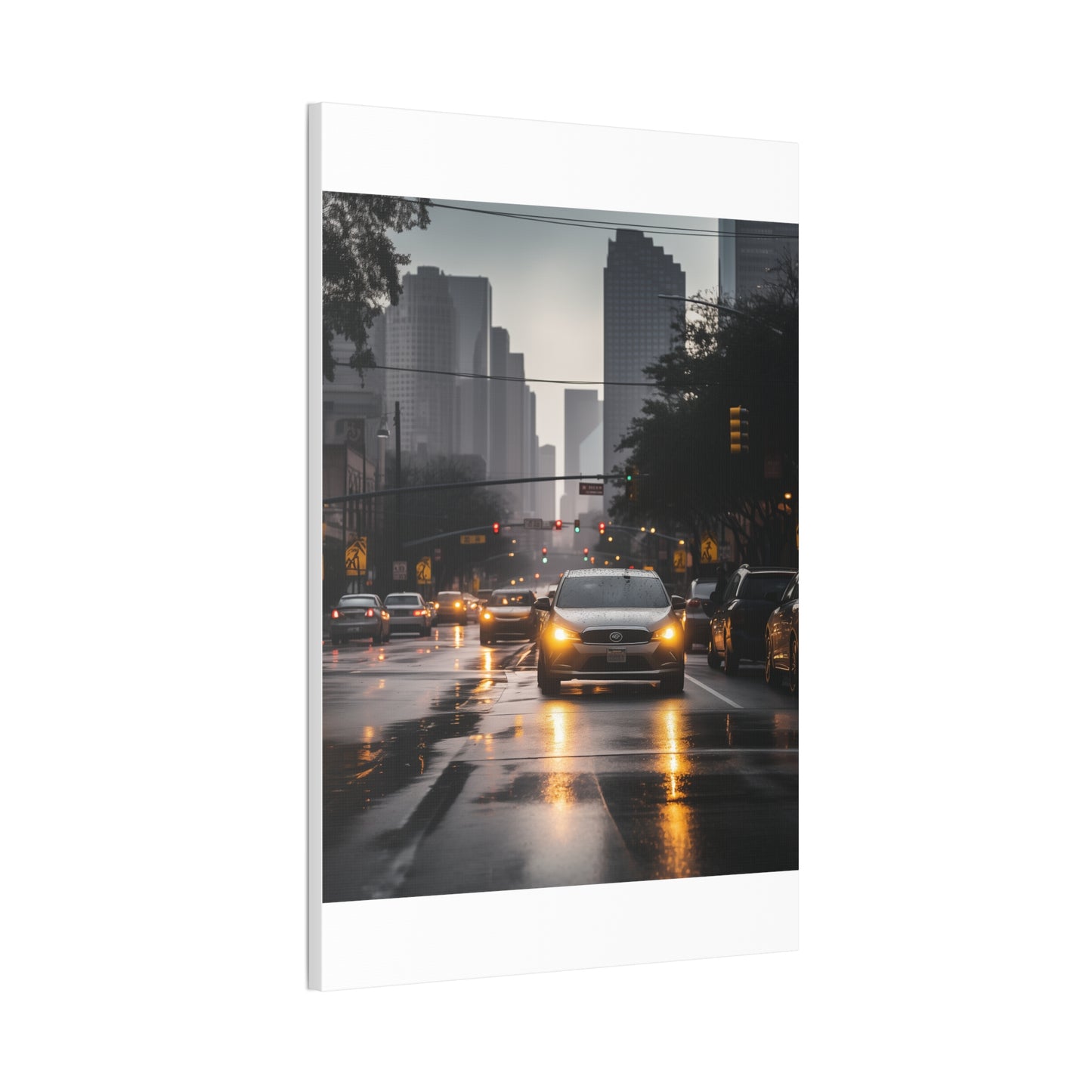 Urban Charisma: High-Resolution Vertical Canvas with Light Gray and Amber Grading