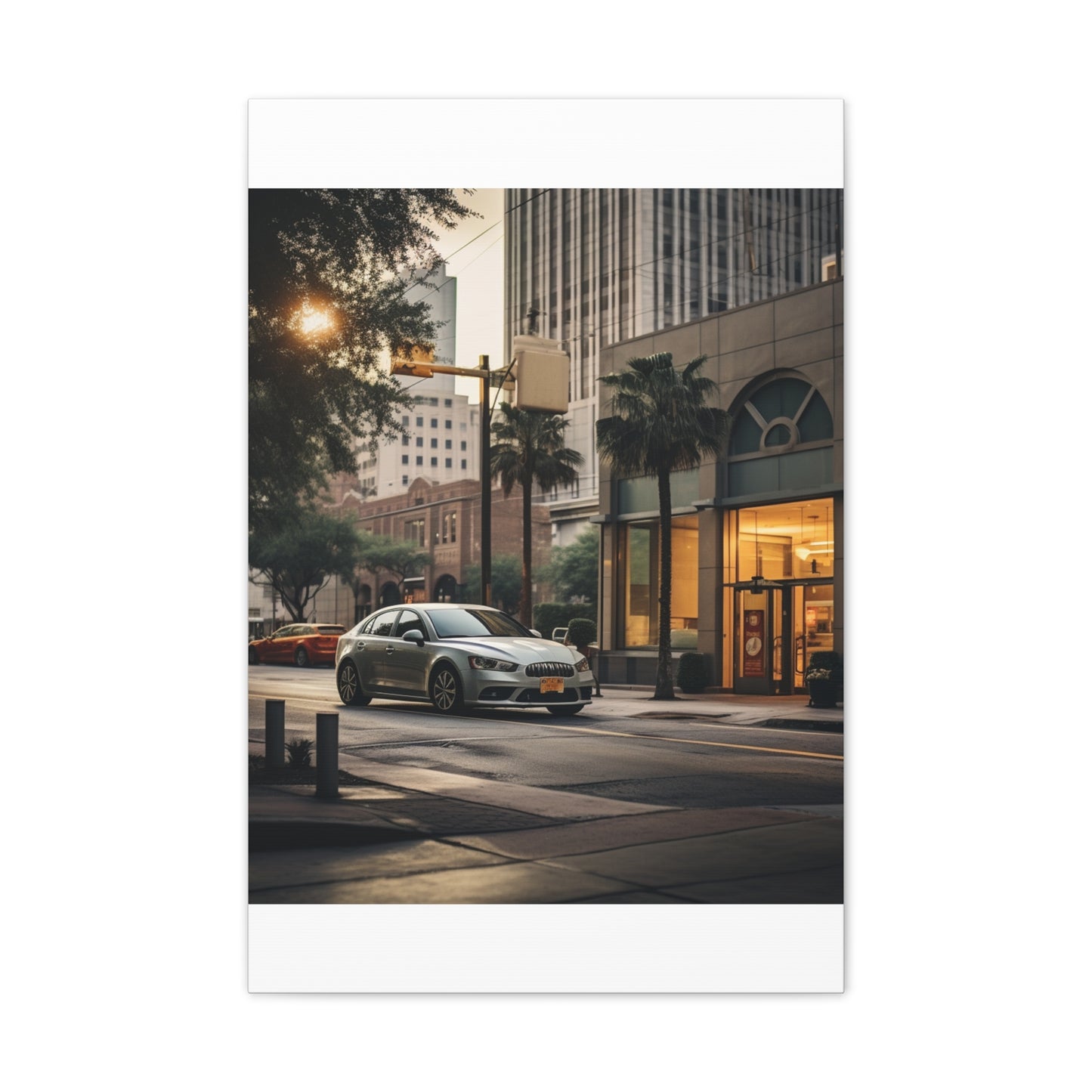 Urban Charisma: High-Resolution Vertical Canvas with Light Gray and Amber Grading