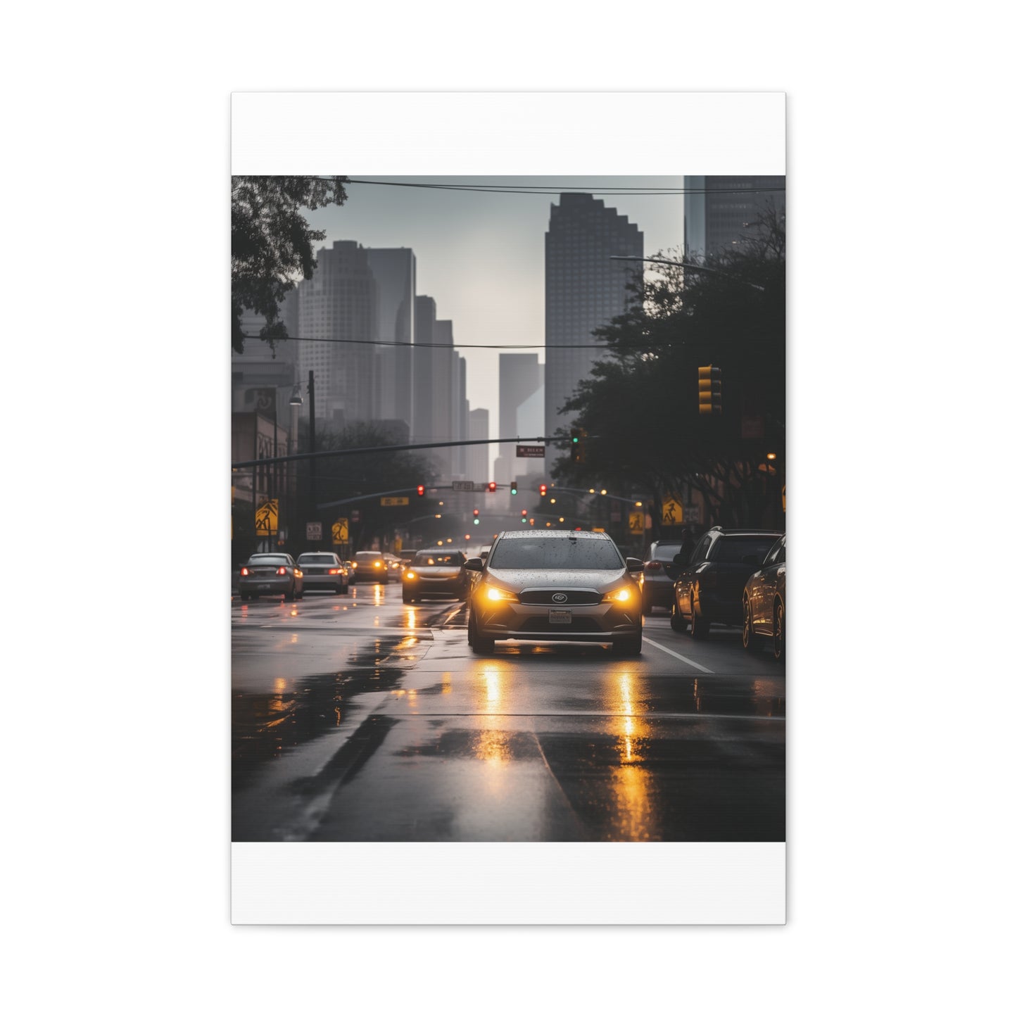 Urban Charisma: High-Resolution Vertical Canvas with Light Gray and Amber Grading