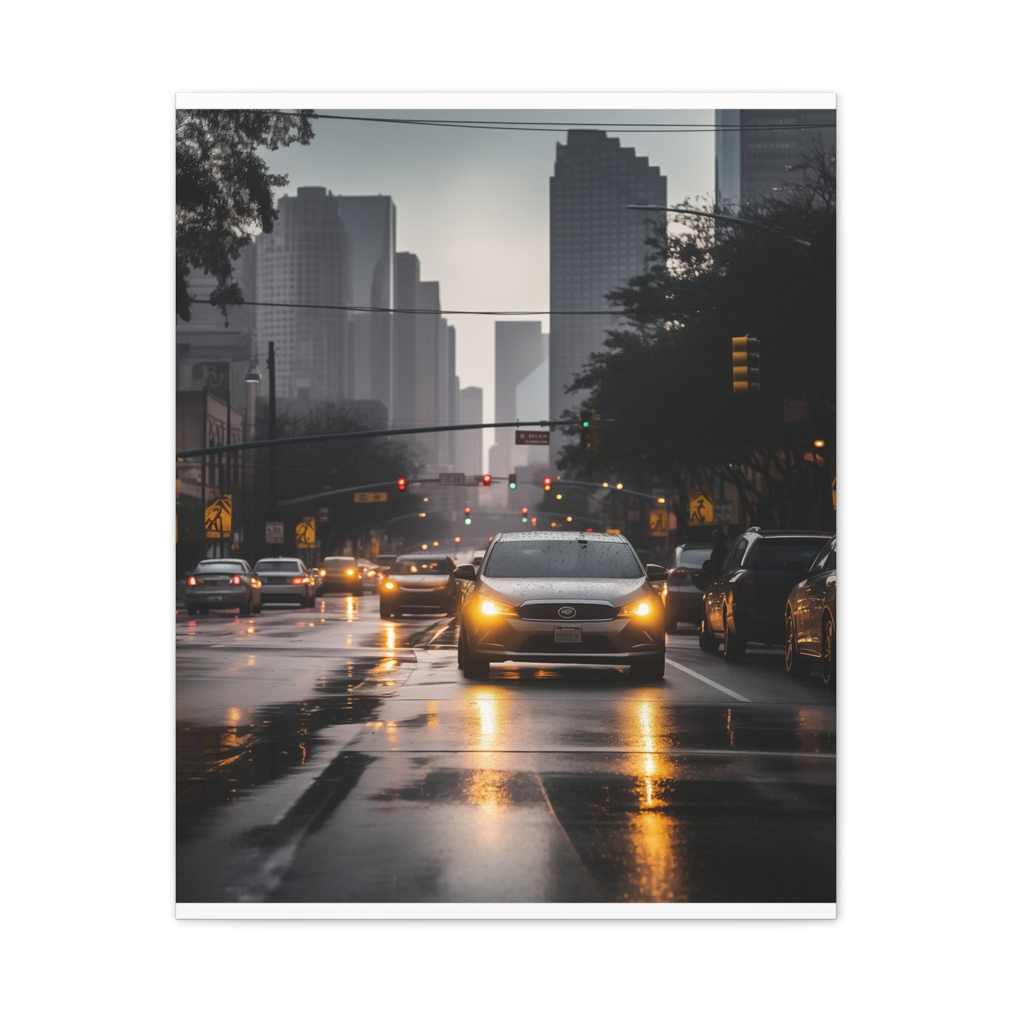 Urban Charisma: High-Resolution Vertical Canvas with Light Gray and Amber Grading