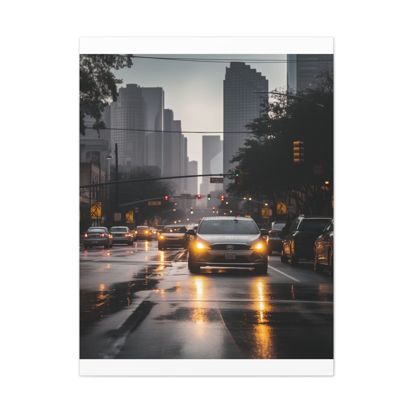 Urban Charisma: High-Resolution Vertical Canvas with Light Gray and Amber Grading