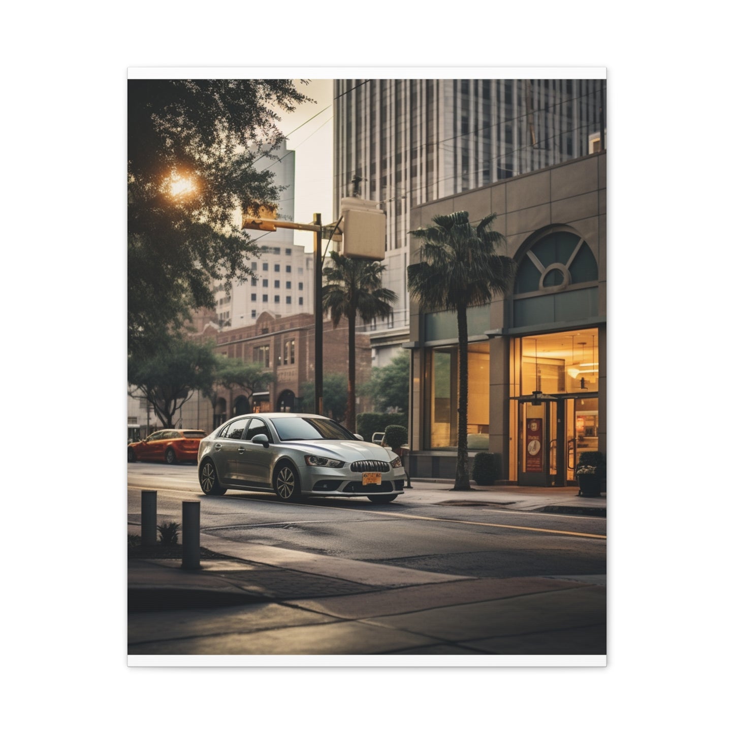 Urban Charisma: High-Resolution Vertical Canvas with Light Gray and Amber Grading