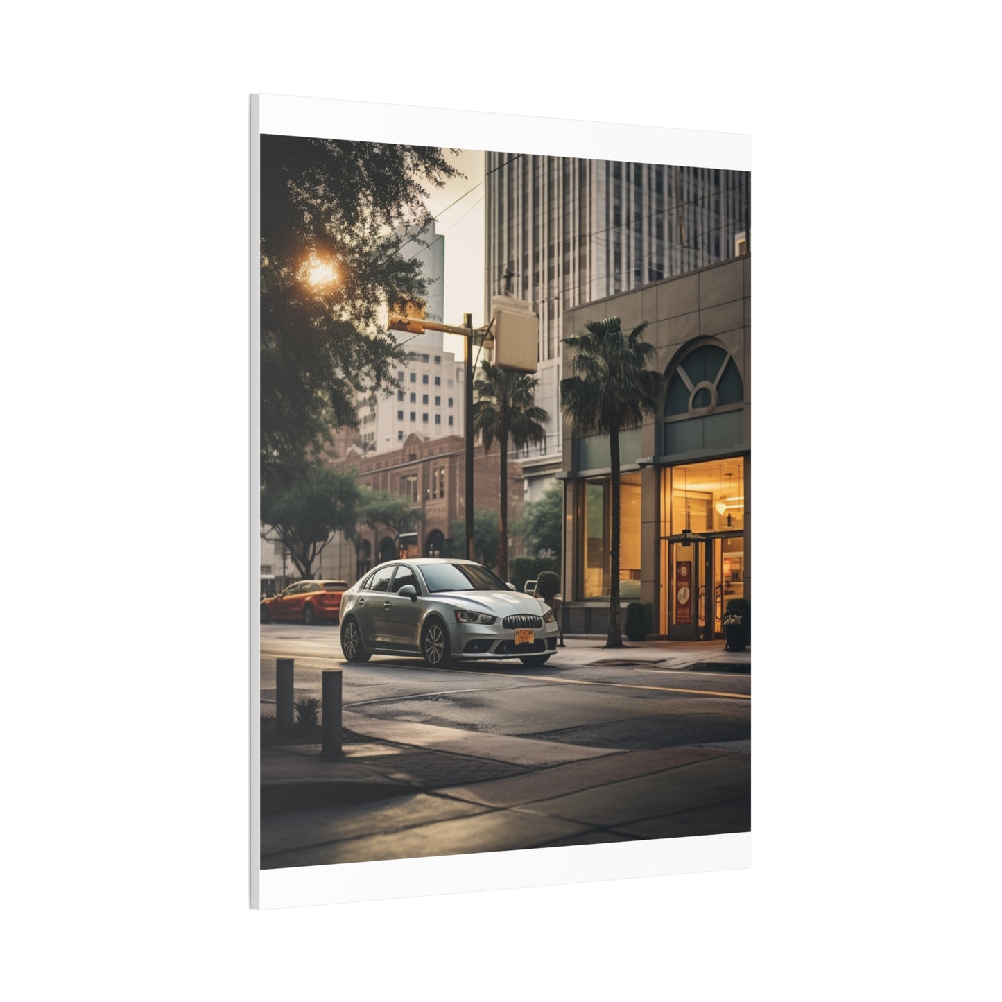 Urban Charisma: High-Resolution Vertical Canvas with Light Gray and Amber Grading