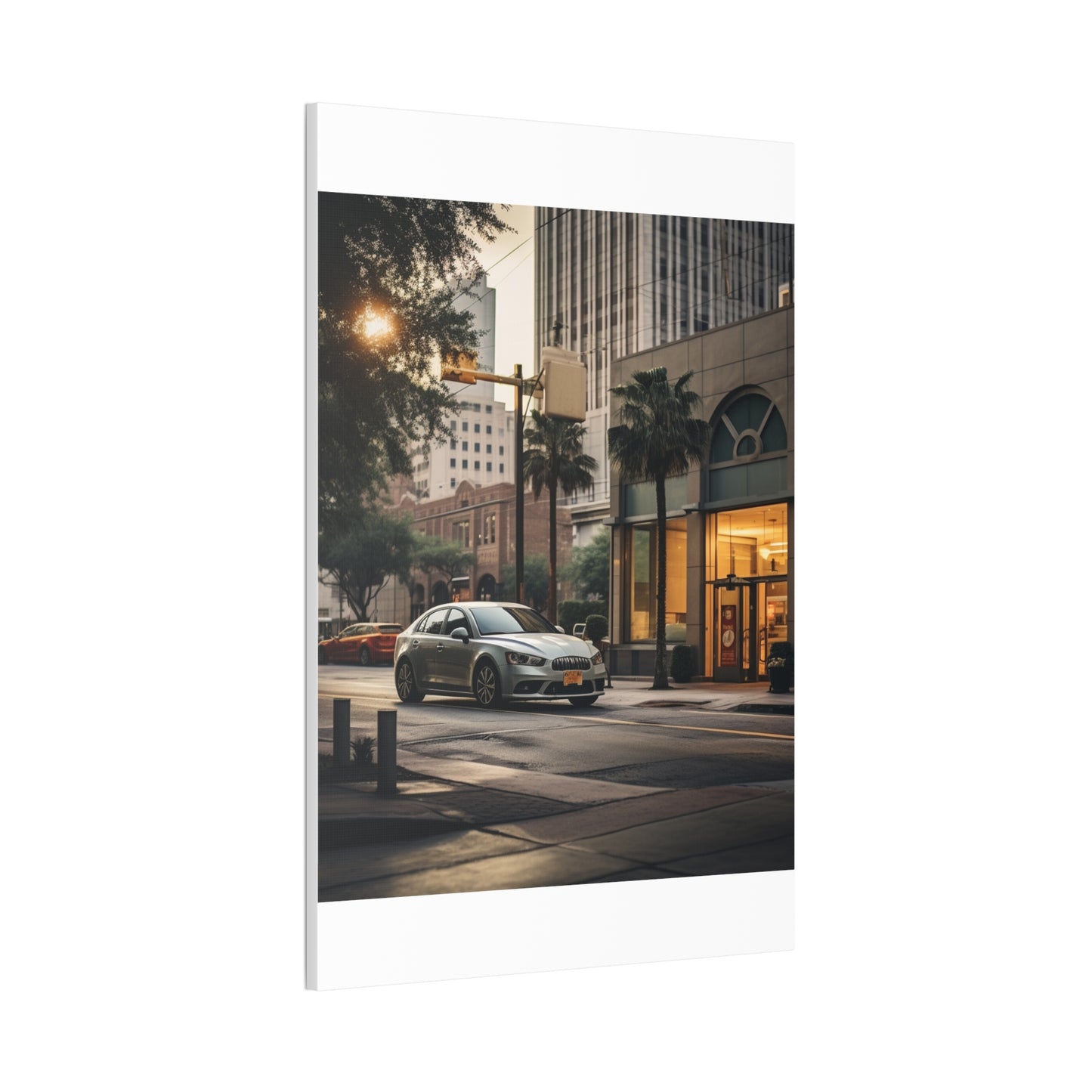 Urban Charisma: High-Resolution Vertical Canvas with Light Gray and Amber Grading